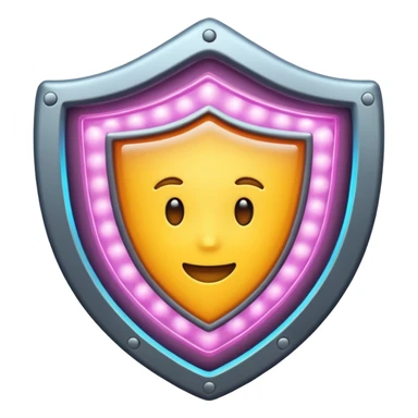 Glowing shield protecting cells, anti-inflammatory compounds, calm energy waves, clean simple emoji style sticker