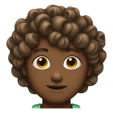 a boy with brown hair and curlers sticker