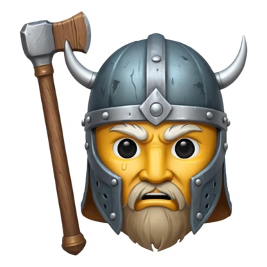 Viking helmet crying, hammer sticker