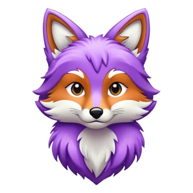 glitter purple and cian fox sticker