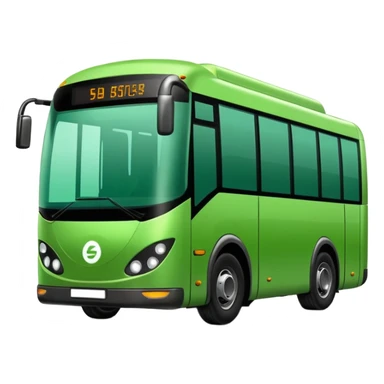 green electric bus with large coin showing 0€ sticker