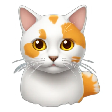 gato branco com laranja gordo sticker