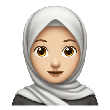 White girl wearing hijab and soft pink bow sticker