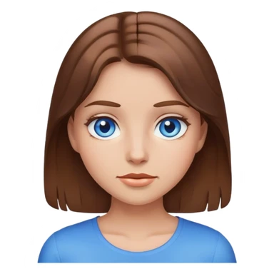emoji brown hair blue eyes girl sticker