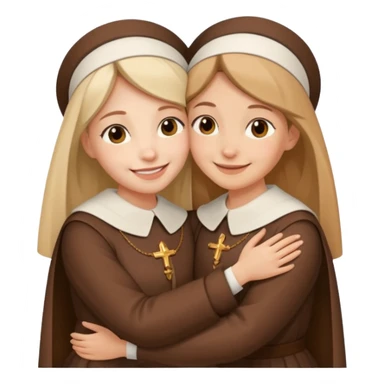 Hugging one carmelitan sister and one woman  sticker