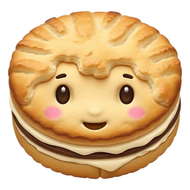 plain super fluffy biscuit, split and airy inside sticker