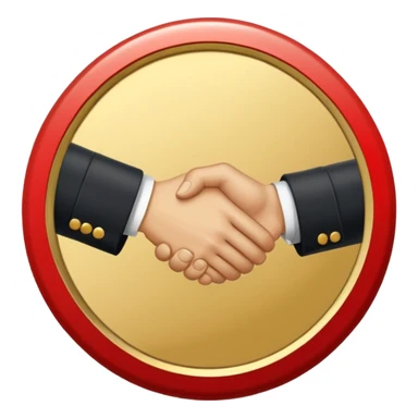 circular achievement style badge border for brand loyalist featuring a handshake and classy border  sticker