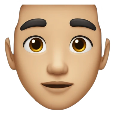 Boy with black hair brown eyes and birthmark on one lip sticker