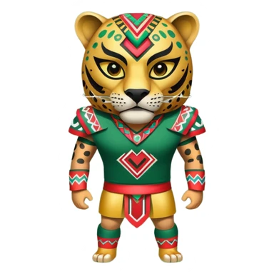 jaguar mexicano con vestimenta azteca que juega futbol sticker