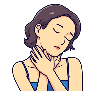 hands around neck choking woman sticker