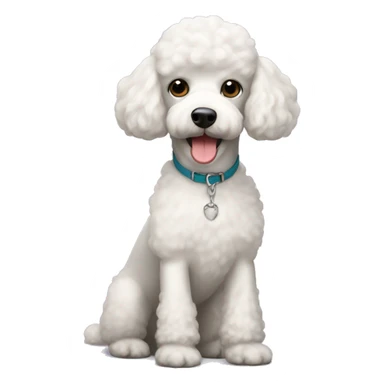 White poodle with short hair  sticker