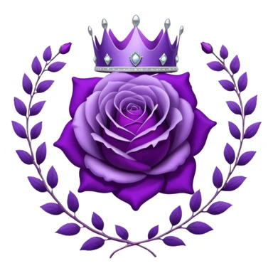 Purple shadow rose silver circle plaque with silver tiara sticker