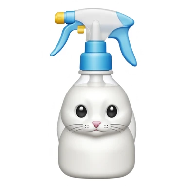 spray bottle with lid shaped like a white cat sticker