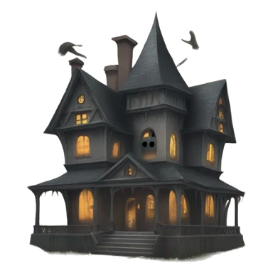Haunted manor in the woods  sticker