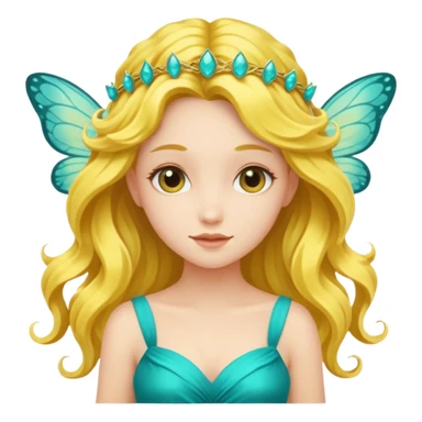Yellow fairy in a turquoise dress sticker