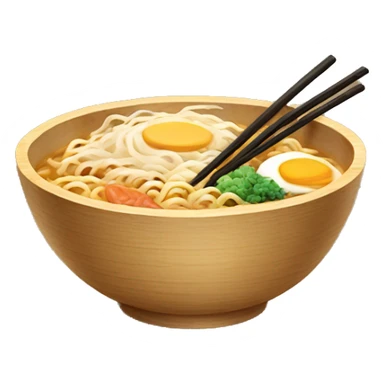 wooden bowl of ramen sticker