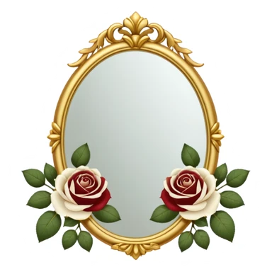 light academia mirror and white roses sticker