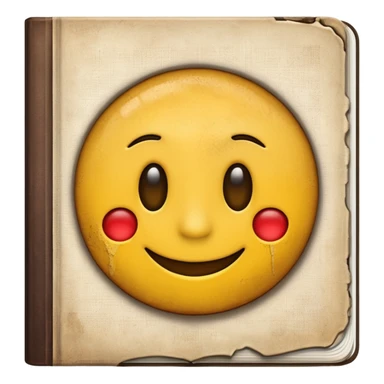 A textbook with the word 'emoji' written on the cover sticker