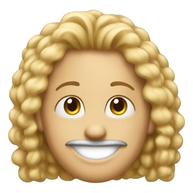 create a emoji smile face with hairs, nose and ear sticker