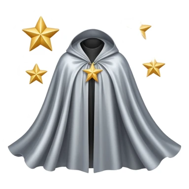 a fantasy  magic, silver color with star pattern cloak sticker
