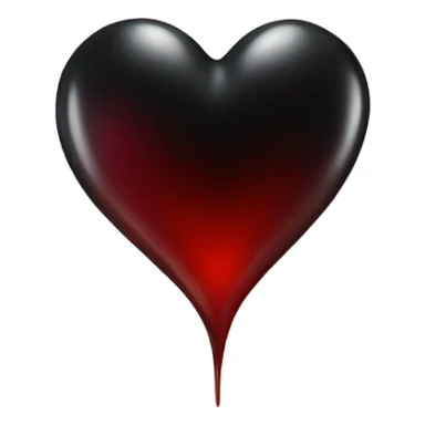 Black heart red shine  sticker
