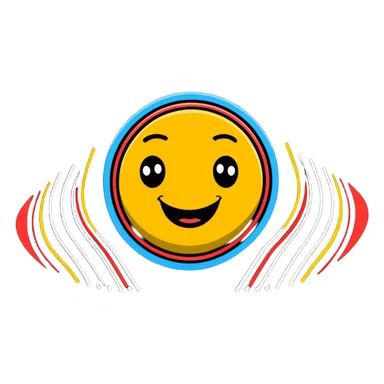 laughing face with sound waves radiating around it sticker