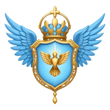 holy saint emblem with light blue wings sticker