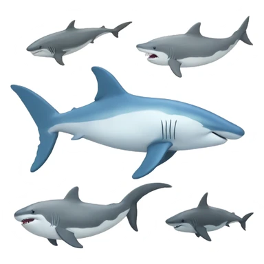 Beluga and shark  sticker