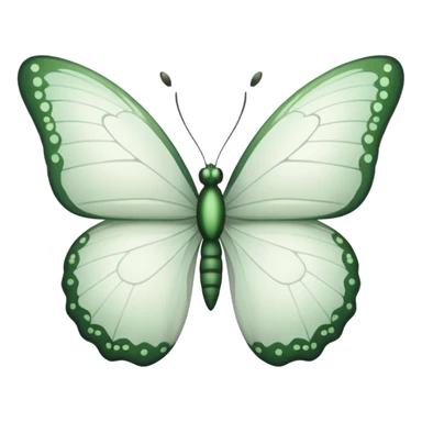 White butterfly with small green accents  sticker