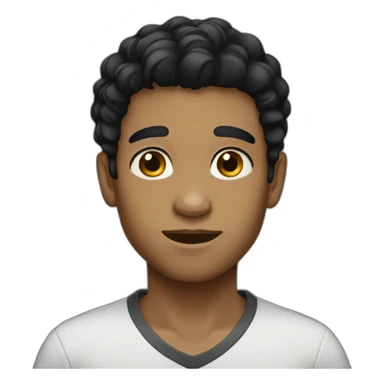 black hair boy LONG hair sticker