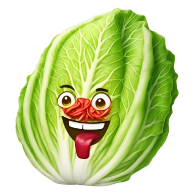 A napa cabbage marinated in a bright red pepper paste sticker