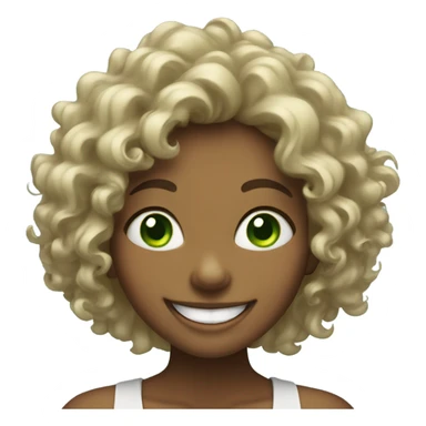 Green eyed girl, with curly hair laughing sticker