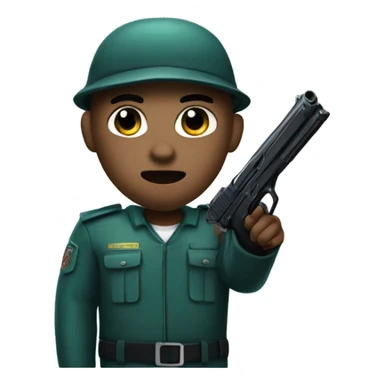 Squid game guard with gun sticker