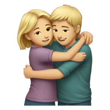 Boy and girl huging sticker