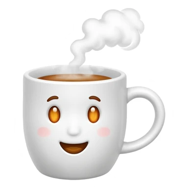 white mug with steam sticker