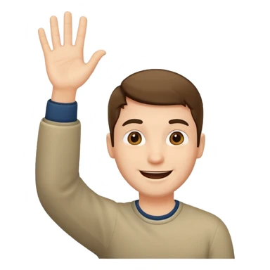 happy man rising hand sticker