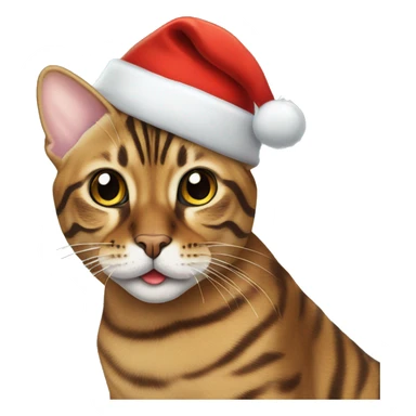 Bengal cat in Santa hat sticker