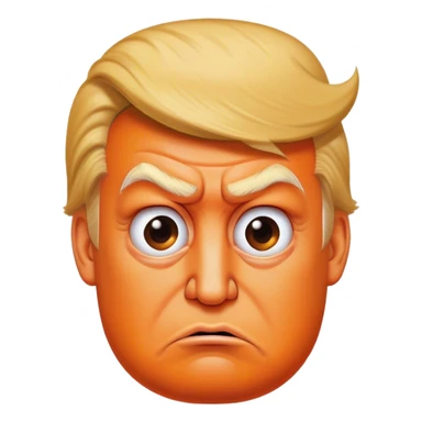 Donald Trump as a 💩orange with scowling face sticker