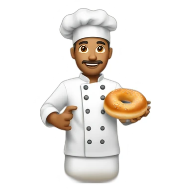 Chef holding a bagel sticker