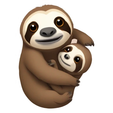 sloth with baby sticker
