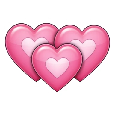 three pink pixel hearts with white-glowing effect sticker