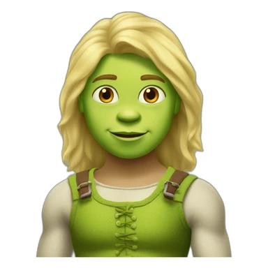 shrek met blond haar sticker