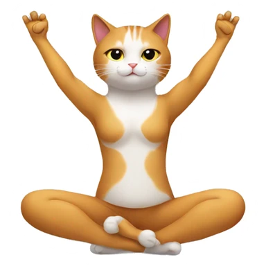 cat does yoga sticker