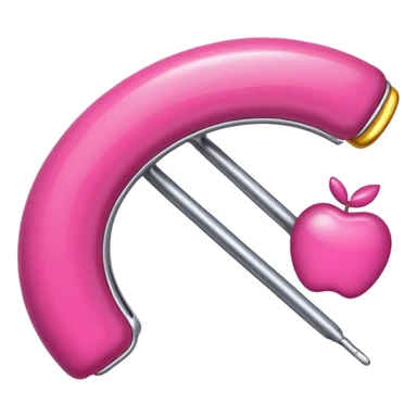 Pinza curva para pestañas rosadas con aspecto de emoji de apple sticker