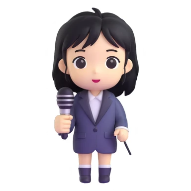 Ruko Yokune chibi form holding a microphone sticker