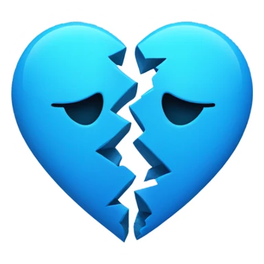 Blue broken heart emoji sticker