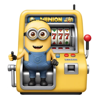 Minion playing slot machine sticker