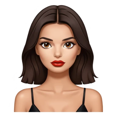 Glamorous model with dark hair and full lips, Emily Ratajkowski portrait sticker