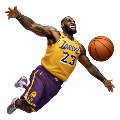 lebron james dunking basketball  sticker