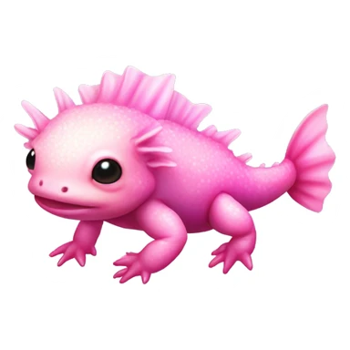 Gradient pink shimmery iridescent axolotl full body sticker